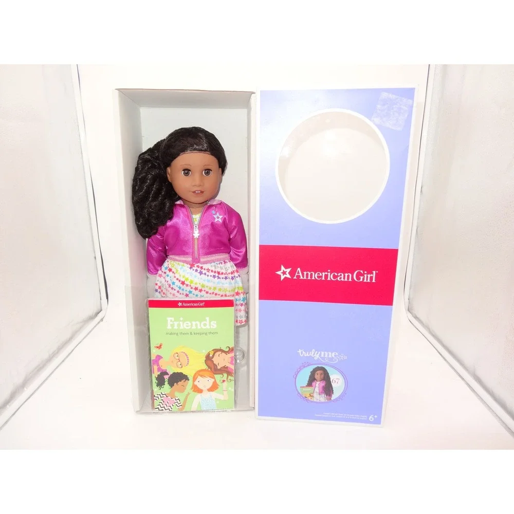 American Girl Truly Me Doll 67 Dark Skin Curly Black Hair Brown Eyes 18 Inch New